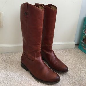 Frye Melissa Button Boots- Cognac